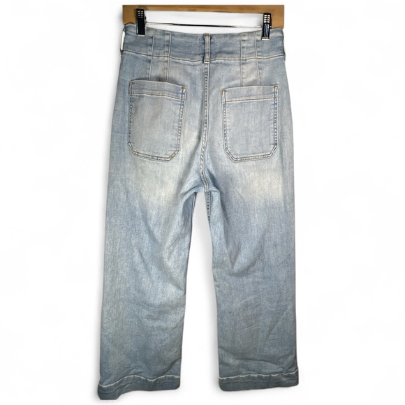 Maeve Curvy Colette Crop-Wide Leg Jeans medium denim very stretchy & soft Sz 28 - Picture 3 of 5